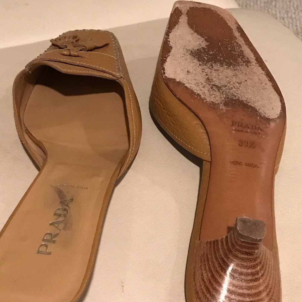 Prada kitten heeled mules